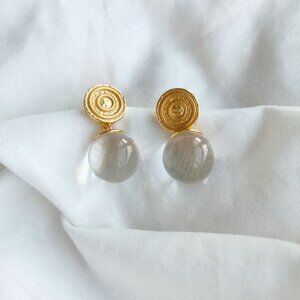 Julie Vos Madison Clear Gold Stud Earrings